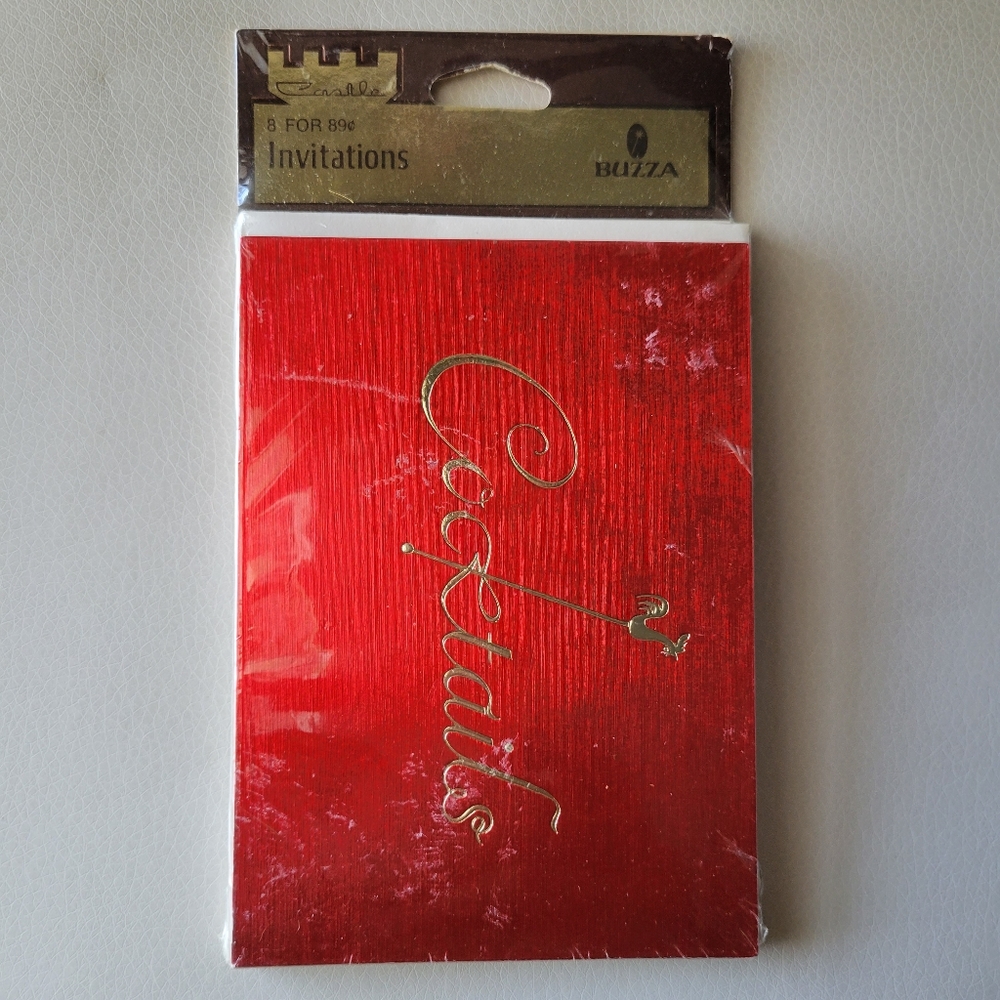 Vintage Cocktail Party Invitations ~ NOS ~ MCM ~ Retro ~ Bar Cart ~ FINAL PRICE! - Picture 2 of 13